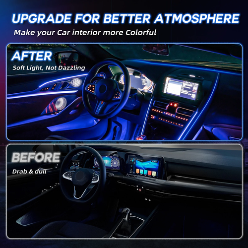 RGB LED Ambient Interior Light Kit - 8-in-1, App Control with Music Sync